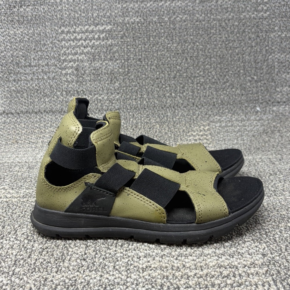 Sorel Explorer Gladiator Women's 6 Nori Green Black Sport Sandals NL2876